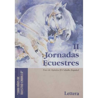 Capa de livro com imagem de cavalo branco e textos informativos