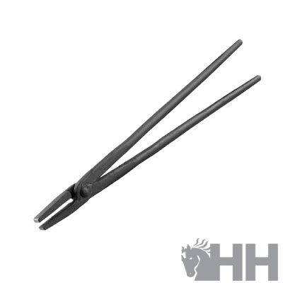 Alicate longo de metal cinzento com ponta bifurcada