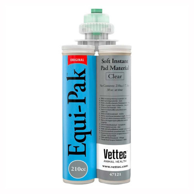 Cartucho duplo adesivo Equi-Pak Vettec azul e cinza