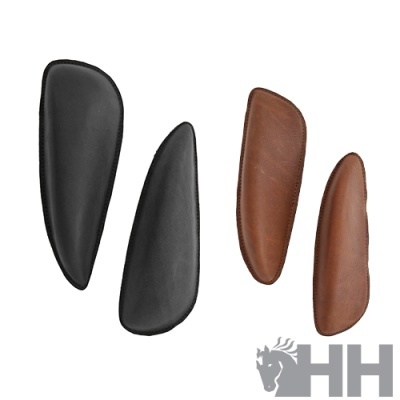 Palmilhas para calçado em preto e castanho com costura visível e logótipo HH