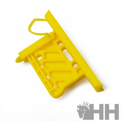 Pega de porta amarela em plástico com design angulado