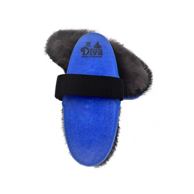 Escova de limpeza azul com cerdas pretas e alça preta
