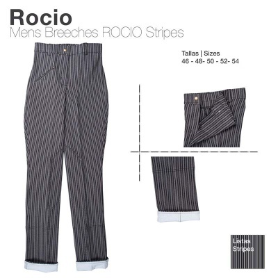 Calças masculinas tipo breeches riscas cinza escuro e branco