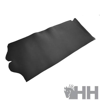 Pele preta estendida lisa com logótipo HH e cabeça de cavalo cinzento