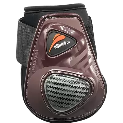 Protector para cavalo eQuick Jr castanho com detalhes em preto e cinza
