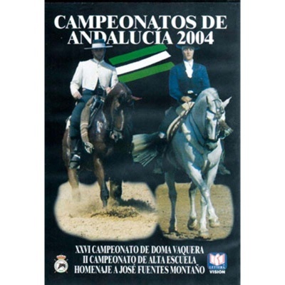Cartaz dos Campeonatos de Andalucía 2004 com cavaleiros e cavalos