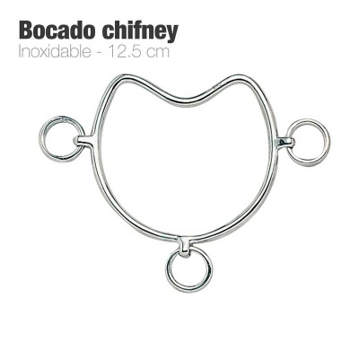bocado chifney inoxidável 12,5 cm com três argolas