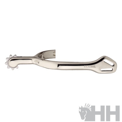 Espora metálica prateada BALKSENHOL com roda dentada de 12 pontas e acabamento brilhante