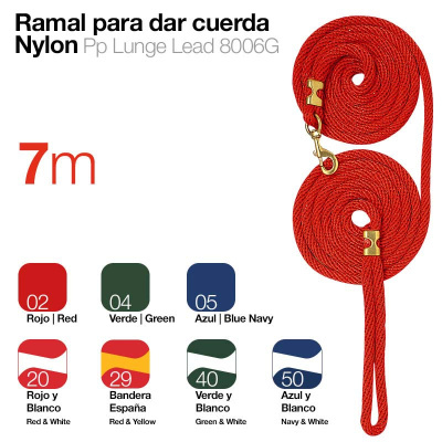 Ramal de nylon vermelho com 7 metros e ganchos metálicos