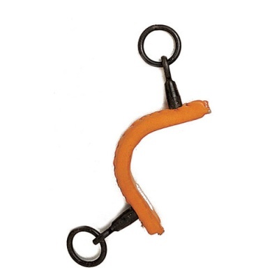 Freio metálico com revestimento laranja e argolas pretas