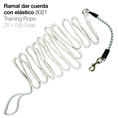 Corda de treino branca com mosquetão e reforço elástico