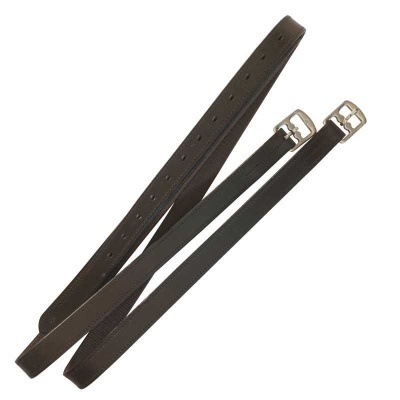 Correias de cabedal castanho escuro com fivelas metálicas prateadas