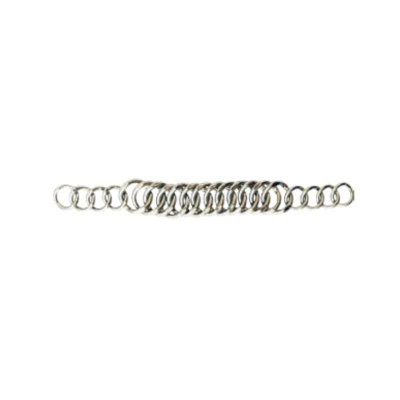 Pulseira de anéis metálicos prateados entrelaçados