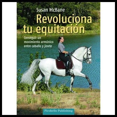 Livro com capa mostrando pessoa a montar cavalo branco ao lado de lago