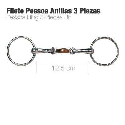 Freio pessoa 3 peças metálico com anilhas, 12,5 cm, fundo branco