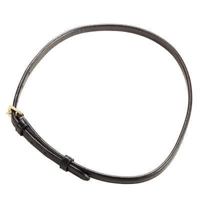 Cinto fino de couro preto com fivela dourada