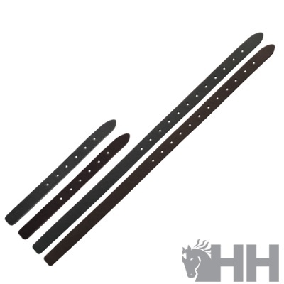 quatro correias de pele finas em castanho e preto com orifícios e logótipo HH cinza