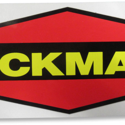 Etiqueta ou autocolante BÖCKMANN em amarelo, vermelho e preto