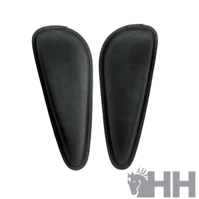 Par de apoios de cano para botas pretos com costura visível