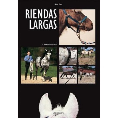 Capa de livro com título 'Rienda Largas' e imagens de cavalos.