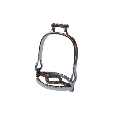 Estribo metálico prateado para equitação