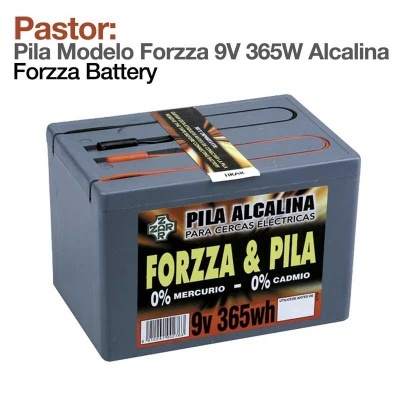 Bateria alcalina Forzza 9V 365W cinza com etiqueta preta e amarela