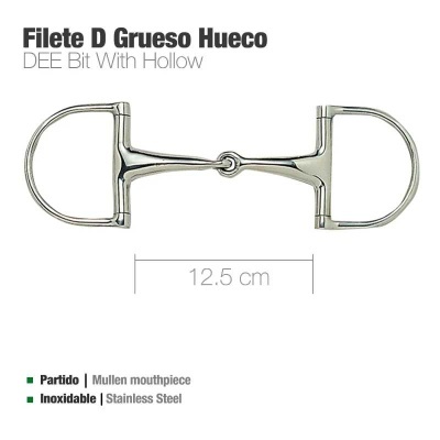Freio Filete D Grueso Hueco de aço inoxidável com bocal partido, 12,5 cm