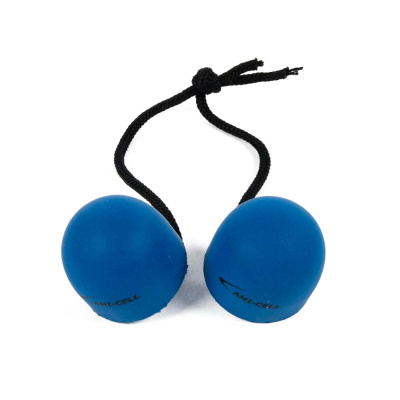 Par de bolas azuis com cordão preto