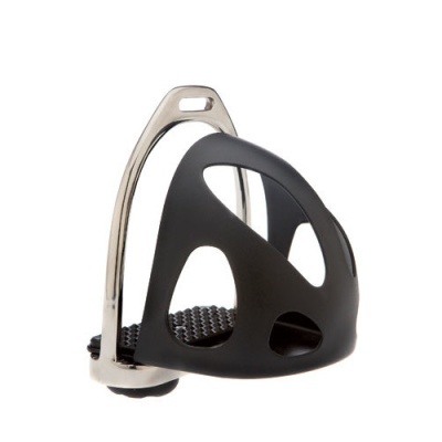 Estribo metálico com suporte plástico preto antiderrapante