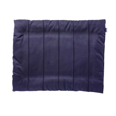 Almofada retangular azul escuro com costuras verticais