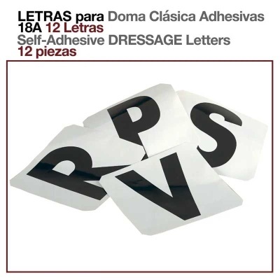 Autocolantes adesivos com letras pretas R, P, V e S