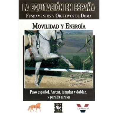 Capa de livro sobre equitação com imagem de cavalo branco executando passo espanhol
