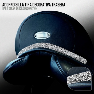 Adorno para silla de montar trasera com tira decorativa brilhante