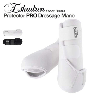 Botas frontais Eskadron Protector PRO Dressage Mano brancas e pretas com fechos de velcro