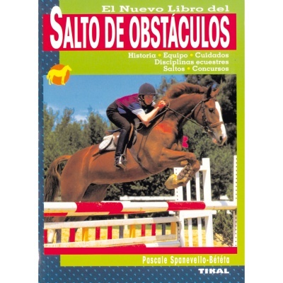 Capa de livro sobre salto de obstáculos com cavaleiro e cavalo em salto