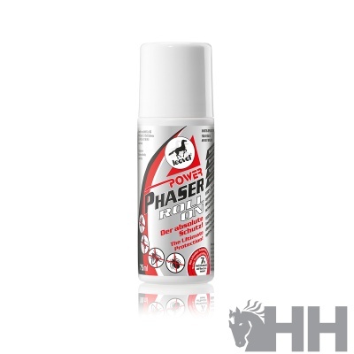 Frasco spray Power Phaser Roll com texto vermelho e preto em fundo branco