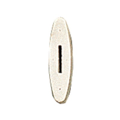 Fecho oval branco para móvel com ranhura central