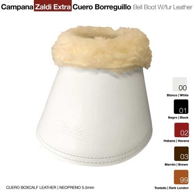 Campana branca em couro com forro de pele de carneiro e cores disponíveis