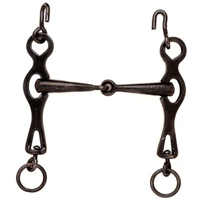 Ferrolho metálico preto para cavalo com ganchos e argolas