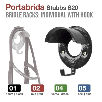 Suporte individual para rédeas com gancho Portabrida Stubbs S20 preto texturizado