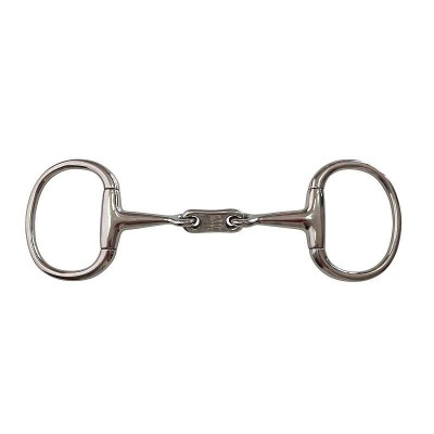 Freio metálico para cavalo com argolas ovais e articulação central