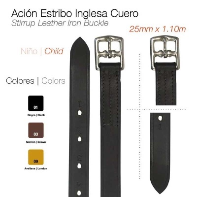Cinto em pele preta para criança com fivela de ferro