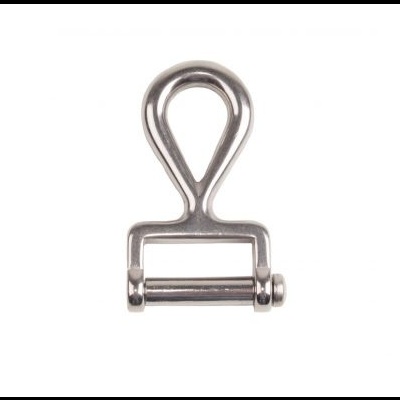 Produto metálico prateado com forma de laço e eixo cilíndrico