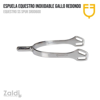 Espuela equestre inoxidável prateada com galho redondo e aberturas para fixação