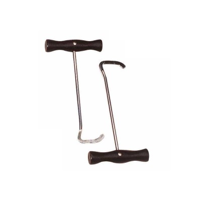 Par de ferramentas com cabos pretos e hastes metálicas curvas