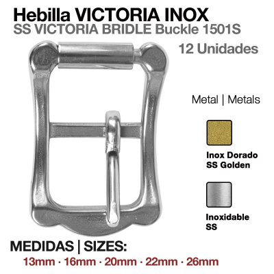 Hebilla metálica Victoria Inox para cinturón em aço inoxidável prateado