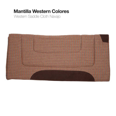 Mantilha Western Colores em padrão xadrez com reforço castanho em pele