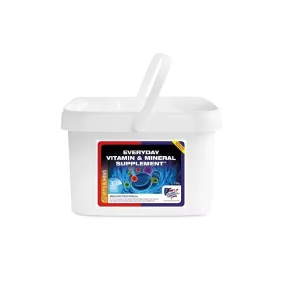Recipiente branco de suplemento vitamínico com rótulo azul