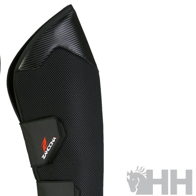 Perneira de proteção para cavalo preta com fechos de velcro e logo Z ROOKA