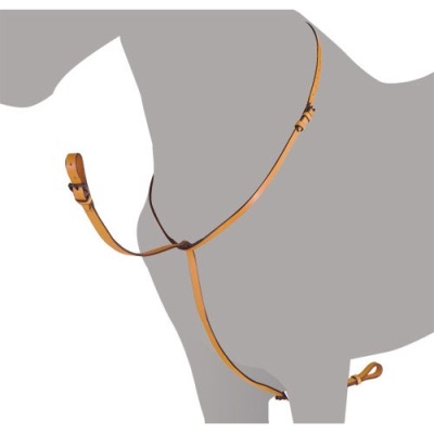 peitoral de couro castanho para cavalo